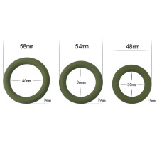 Набор эрекционных колец Power Plus Soft Silicone Snug Ring зеленого цвета