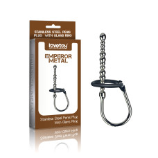 Уретральный буж с двумя кольцами Stainless Steel Penis Plug With Glans Ring