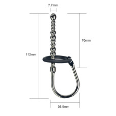 Уретральный буж с двумя кольцами Stainless Steel Penis Plug With Glans Ring