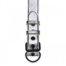 Ошейник с поводком на цепи Bondage Fetish Black Matt Collar With Leash серебристый