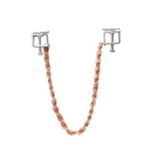 Квадратные зажимы с цепочкой Gold and Pink