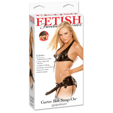 Страпон на поясе с регулируемыми ремешками FFS Garter Belt Strap-On