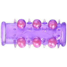 Открытая насадка на пенис с шариками Silicone Lil Pearl Pleasure Sleeve Purple