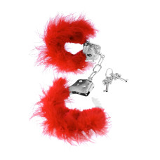 Металлические наручники с пухом FFS Feather Love Cuffs