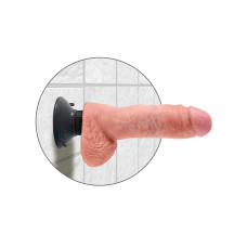 Реалистичный вибратор с присоской King Cock Vibrating Cock with Balls 15 см