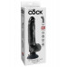 Черный вибратор с присоской King Cock Vibrating Cock with Balls Black 21 см