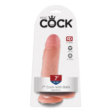 Фаллоимитатор King Cock 7 Cock with Balls Flesh