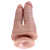 Двойной фаллоимитатор с присоской King Cock Double Penetrator Flesh