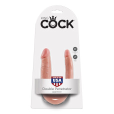 Двойной фаллоимитатор King Cock U-Shaped Small Double Trouble Flesh