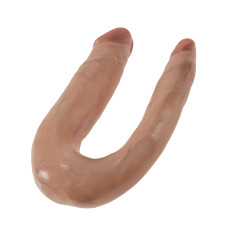 Двойной фаллоимитатор King Cock U-Shaped Small Double Trouble Tan