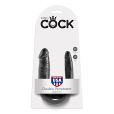 Двойной фаллоимитатор King Cock U-Shaped Small Double Trouble Black