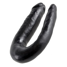 Двойной фаллоимитатор King Cock U-Shaped Small Double Trouble Black