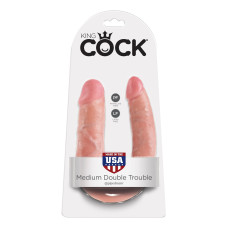 Двойной фаллоимитатор King Cock U-Shaped Medium Double Trouble Flesh