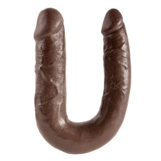 Двойной фаллоимитатор King Cock U-Shaped Medium Double Trouble Brown