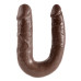 Двойной фаллоимитатор King Cock U-Shaped Medium Double Trouble Brown