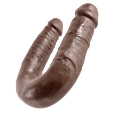 Двойной фаллоимитатор King Cock U-Shaped Medium Double Trouble Brown