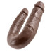 Двойной фаллоимитатор King Cock U-Shaped Medium Double Trouble Brown