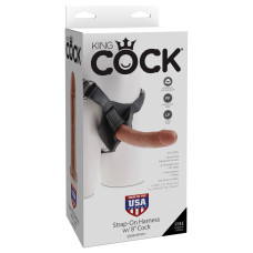Страпон на виниловых трусиках King Cock Strap-on Harness w 8 Cock Tan