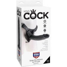 Страпон Harness со съемной черной насадкой King Cock 23 см