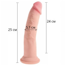 Большой фаллоимитатор без мошонки на присоске King Cock Plus Triple Density 25 см