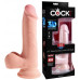 Фаллоимитатор с мошонкой на присоске King Cock Plus 22 см