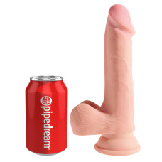 Фаллоимитатор с мошонкой на присоске King Cock Plus 22 см