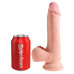 Фаллоимитатор с мошонкой на присоске King Cock Plus 22 см