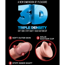 Фаллоимитатор на присоске King Cock Triple Density Cock with Balls Light 16 см