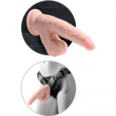 Фаллос с подвижной мошонкой на присоске King Cock Plus Triple Density 26 см