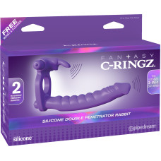 Вибро-кольцо для двойного проникновения Fantasy C-Ringz Silicone Double Penetrator Rabbit
