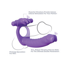 Вибро-кольцо для двойного проникновения Fantasy C-Ringz Silicone Double Penetrator Rabbit