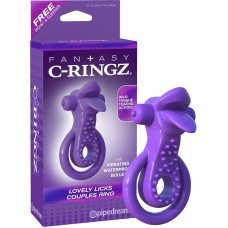Двойное эрекционное кольцо с вибрацией Fantasy C-Ringz Lovely Licks Couples Ring