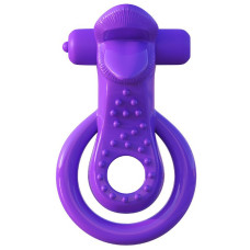 Двойное эрекционное кольцо с вибрацией Fantasy C-Ringz Lovely Licks Couples Ring