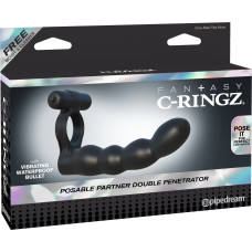 Вибро-кольцо для двойного проникновения Fantasy C-Ringz Posable Partner Double Penetrator