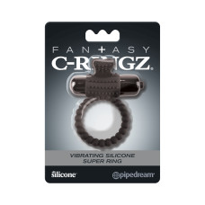 Эрекционное кольцо с вибрацией Fantasy C-Ringz Vibrating Silicone Super Ring Black