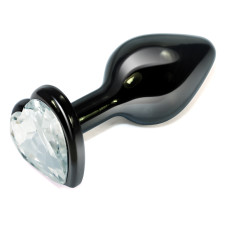 Анальная пробка Rosebud Heart Metal Plug(Clear) S