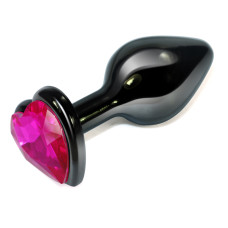 Анальная пробка Rosebud Heart Metal Plug(Fuchsia) S