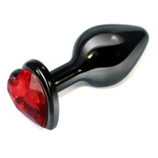 Анальная пробка Rosebud Heart Metal Plug(Red) S