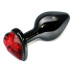 Анальная пробка Rosebud Heart Metal Plug(Red) S