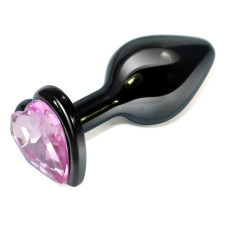 Анальная пробка Rosebud Heart Metal Plug(Pink) S