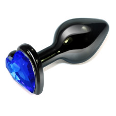 Анальная пробка Rosebud Heart Metal Plug(Darkblue) S