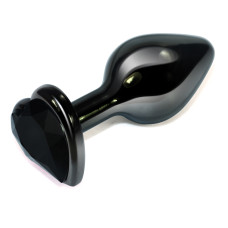 Анальная пробка Rosebud Heart Metal Plug(Black) S