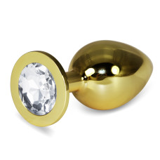 Анальная пробка Gold Clear Rosebud L
