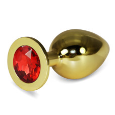 Анальная пробка Gold Red Rosebud L