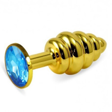 Анальная пробка Rosebud Classic S(Gold) голубая