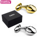 Золотистая анальная втулка серебристая Medium Luxury Metal Butt Plug