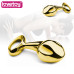 Золотистая анальная втулка серебристая Medium Luxury Metal Butt Plug