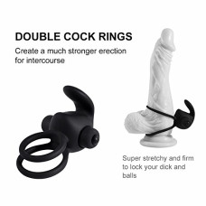 Двойное вибро-кольцо Double Cock Ring розовое