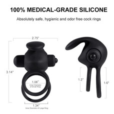 Двойное вибро-кольцо Double Cock Ring розовое