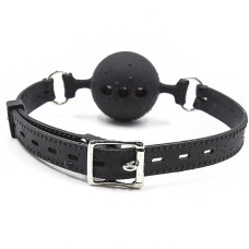 Силиконовый черный кляп Plug the ball 4 см